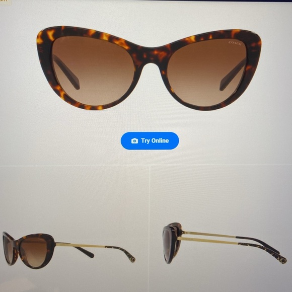 NWT COACH HC8247 CATEYE WOMEN’S SUNGLASSES WITH CASE AND CLEAN CLOTH - Picture 10 of 11